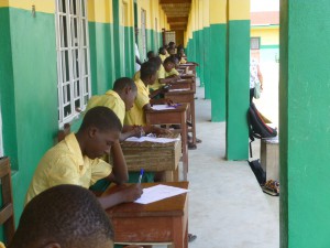 Al fresco exams for Junior Secondary.