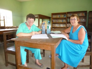 Away from the exams, reading columns of figures & discussing our findings.
